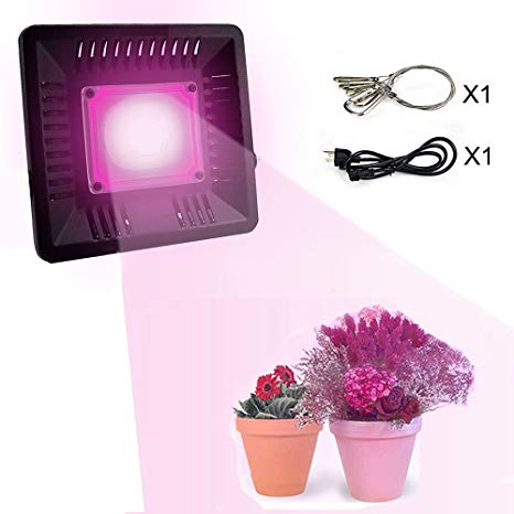 LEHOU LED Plant Grow Lights,100W Full Spectrum Waterproof LED Growing Lamp for Plants All Growing Stage Dual-Use Indoor Outdoor
