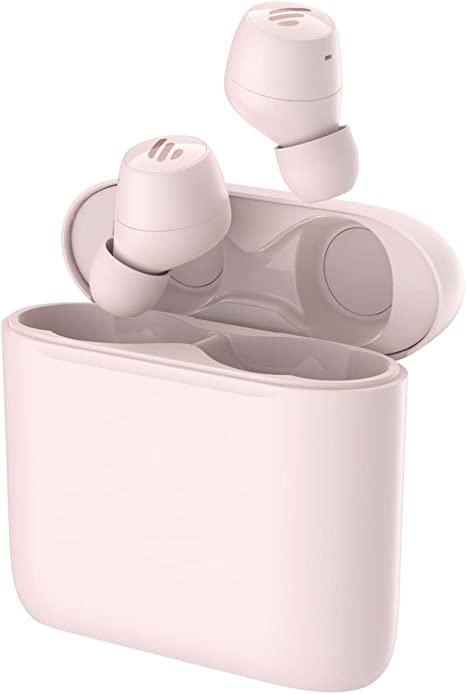 Edifier to U 6  True Wireless Earbuds, Qualcomm aptX IP55 Waterproof Bluetooth V5.0 Light-Weight 32H Playtime CVC™ 8.0 Call Noise Cancellation Touch Control with Mic Wireless Charger, Pink