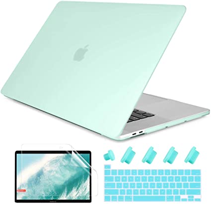 Dongke MacBook Pro 13 2020 Case Model A2251/A2289, Plastic Smooth Frosted Hard Shell Cover Case for MacBook Pro 13 inch with Retina Display and Touch Bar Fits Touch ID, Mint Green