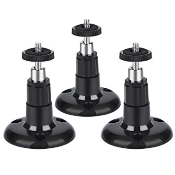 Shappy 3 Pack Security Wall Mount Indoor and Outdoor Mount Bracket Adjustable for Arlo, Arlo Pro, Arlo Cam and Other Compatible Models (Black)