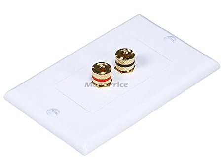 Monoprice 103324 High Quality Banana Binding Post Two-Piece inset Wall Plate for 1 Speaker