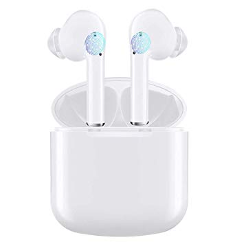 Mini Bluetooth Earbuds Wireless Earbuds Bluetooth Headphones 5.0 Auto Pairing True Stereo in-Ear Noise Canceling Earphones with Power Case Hands-Free Calls for Driving Exercise