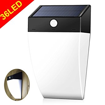 Solar Lights Outdoor Motion Sensor 36LED Wall Mount Light Waterproof Solar Powered Security Night Light Dusk to Dawn Auto On/Off with Bright/Dim Mode for Gallery Patio Garden Yard Gate Driveway-1Pack
