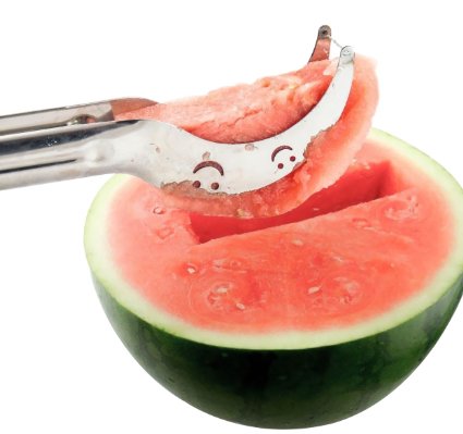 Acerich Multiuse Stainless Steel Watermelon Slicer Corer and Server Melon Cantaloupe Fruit Peeler