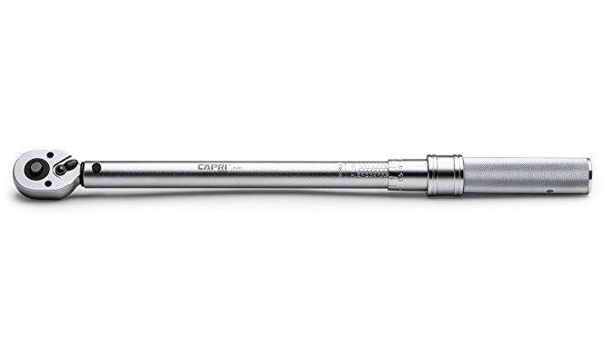 Capri Tools 31201 10-80 Foot Pound Industrial Torque Wrench, 3/8" Drive, Matte Chrome
