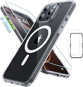 ESR for iPhone 16 Pro Case (4 in 1) Set, Translucent Matte Case with Screen Protector, Compatible with MagSafe, Military-Grade Protection, Classic Series,Clear