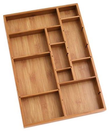 Lipper International Bamboo Adjustable Drawer Organizer