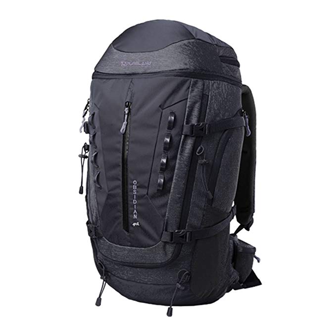 PURELANd Internal Frame Backpack Backpacking Packs with Rain Cover 40L - Black