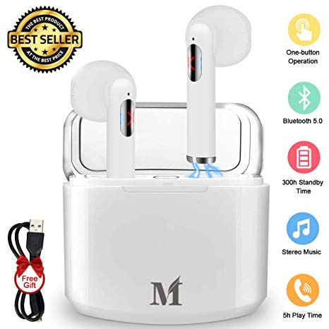 Wireless Earbuds,Bluetooth Earbuds Wireless Earphones Stereo Wireless Earbuds with Microphone/Charging Case Bluetooth in Ear Earphones Sports Earpieces Compatible iOS Samsung Android Phones