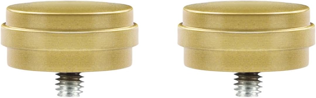 KAMANINA End Cap Replacement Finials for 3/4 or 5/8 Inch Curtain Rods, Warm Gold Drapery Rod Finials with M6 Standard Screws, Set of 2