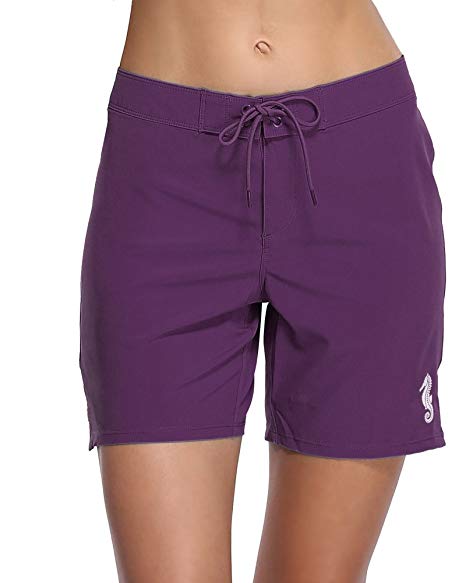 Sociala Women's Long Board Shorts Quick Dry Swim Shorts Beach Boardshorts