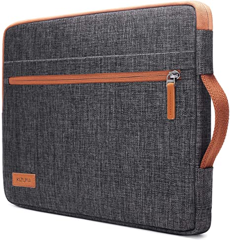 KIZUNA Laptop Sleeve 11 Inch Water-Resistant Computer Case Hand Bag for 12.9" iPad Pro 2020/12.3" Microsoft Surface Pro 7 6/Surface Pro X/13.4" DELL XPS 13/2in1 7390/Huawei MateBook 13/Samsung,Brown