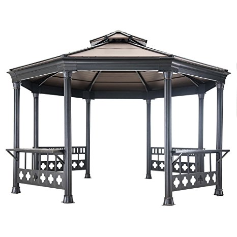 Sunjoy L-GZ845PCO-I1 Faux Copper Octagonal Gazebo, 14' x 13'