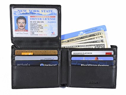 RFID BLOCKING GENUINE LEATHER WALLET, Mens Credit Card Identity Theft Protection