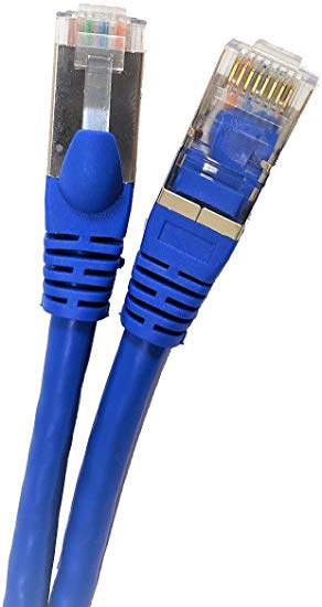 Micro Connectors 25ft CAT7 SFTP Double Shielded RJ45 Snagless Ethernet Cable - Blue (E11-025BL)