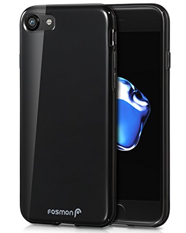 Fosmon - DURA-T Slim, Flexible Gel, TPU Glossy Back Cover for Apple iPhone 7 (Jet Black)