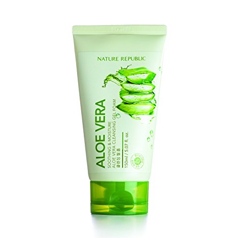 Nature Republic Soothing and Moisture Aloe Vera Cleansing Gel Foam, 150 ml