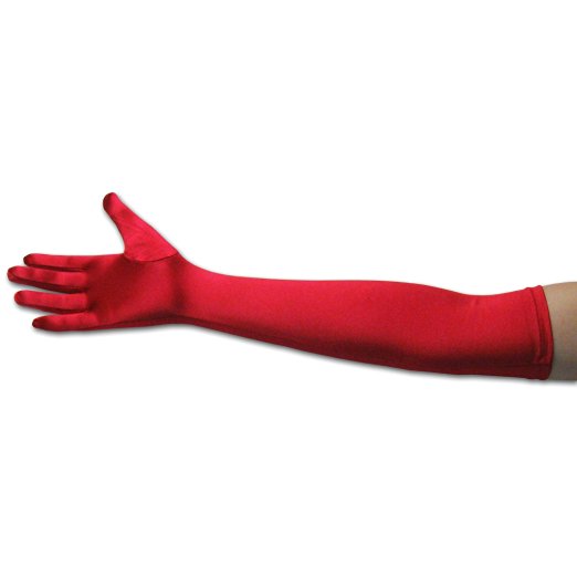 22" Classic Adult Size Opera Length Satin Gloves