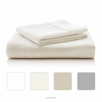 LINENSPA 800 Thread Count Cotton Blend Wrinkle Resistant Sheet Set - Ivory - Twin XL Size