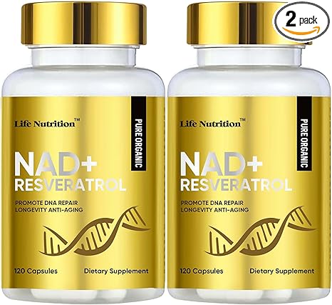 Life Nutrition 240 Capsule-1000MG NAD  Resveratrol Boosting Supplement More Efficient Than NMN Nicotinamide Riboside for Cellular Energy Metabolism & Repair, Vitality & Healt