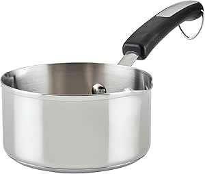 Farberware Brilliance Stainless Steel Saucepan/Saucepot with Side Spouts for Easy Pouring, 1 Quart, Dishwasher Safe and Induction Ready, Compatible with All Cooktops, Stainless Steel