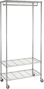 Honey-Can-Do 3-Shelf Deluxe Garment Rack GAR-09208 Chrome 400 lbs