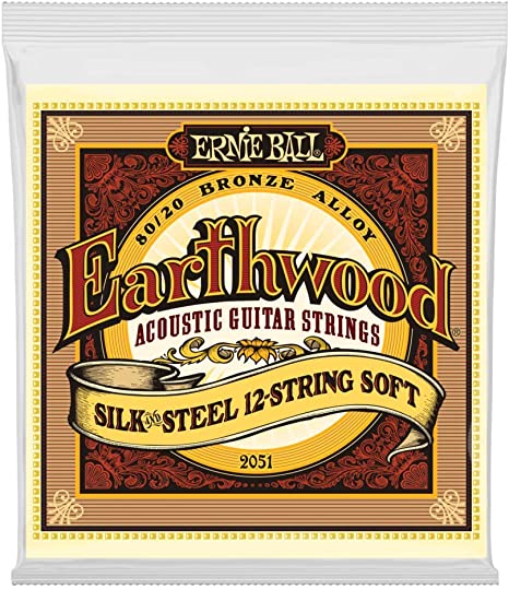 Ernie Ball 2051 Earthwood Silk and Steel 12-String Soft 80/20 Bronze Acoustic String Set (09-46)