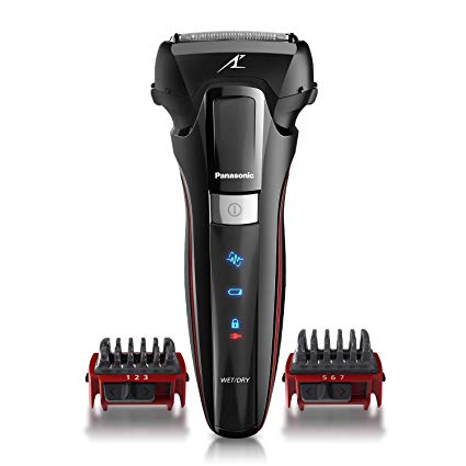 Panasonic Hybrid Wet Dry Shaver, Trimmer & Detailer with Two Adjustable Trim Attachments, Pop-up Precision Detail Trimmer & Shave Sensor Technology – Cordless Razor for Men - ES-LL41-K (Black)