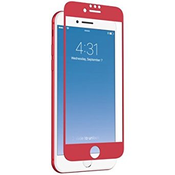 Zagg InvisibleShield Glass   Luxe Screen Protector for iPhone 6 / iPhone 6s / iPhone 7 / iPhone 8 - Extreme Impact and Scratch Protection - Retail Packaging - Matte Red Finish