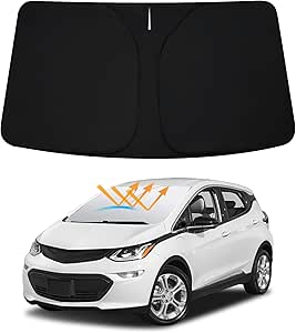 D-Lumina Winshield Sun Shade for Chevy Bolt EV 2017 2018 2019 2020 2021 2022 2023 2024, Foldable Front Sun Shield Protector Blocks UV Rays, Window Sunshade Sun Visor Interior Accessory