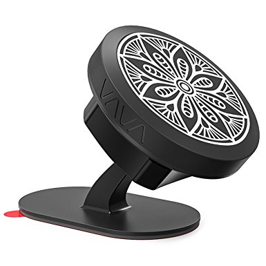 VAVA Magnetic Phone Holder for Car, Universal Stick On Dashboard Magnetic Car Phone Mount (360° Adjustable Holder with 3M Adhesive Covering and Two Metal Plates; Quick and Easy Installation)