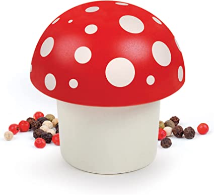 Genuine Fred MERRY MUSHROOM Herb Grinder, Red/White, 3 inches