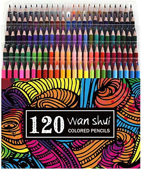 120 Colored Pencils - Premium Soft Core 120 Unique Colors No Duplicates Color Pencil Set for Adult Coloring Books, Artist Drawing, Sketching, Crafting