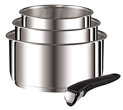 Tefal Ingenio Saucepan Set, Stainless Steel, Set of 4