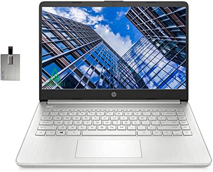 HP 2022 14" HD Display Laptop, AMD Ryzen 3-3250U, 32GB RAM, 512GB PCIe SSD, AMD Radeon Graphics, True Vision HD Camera, Bluetooth, Windows 11 S, Silver, 32GB Snow Bell USB Card