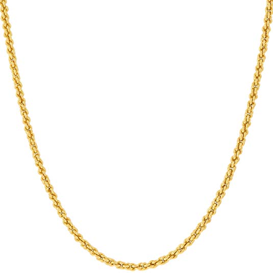 Lifetime Jewelry Gold Chain Necklace Jewelry for Women & Men [2mm Rope Chain] - Up to 20X More 24k Plating Than Other Pendant Necklaces Chains - Yellow or White Gold