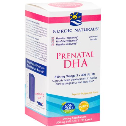 Nordic Naturals - Prenatal DHA, Supports Brain Development in Babies During Pregnancy and Lactation, 90 Soft Gels (FFP)
