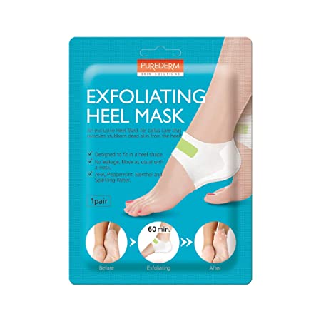 PUREDERM heel mask 0.63oz/ Korean beauty/Exfoliating foot peeling mask, Foot mask, Foot peeling, Removes Dead skin, Foot spa, Self foot care/Heel patch/Moisture foot mask (EXFLOATION HEEL)