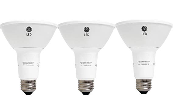 GE Lighting 37665 LED 7-watt, 500-Lumen PAR38 Indoor/Outdoor Floodlight, Bright White, 3-Pack