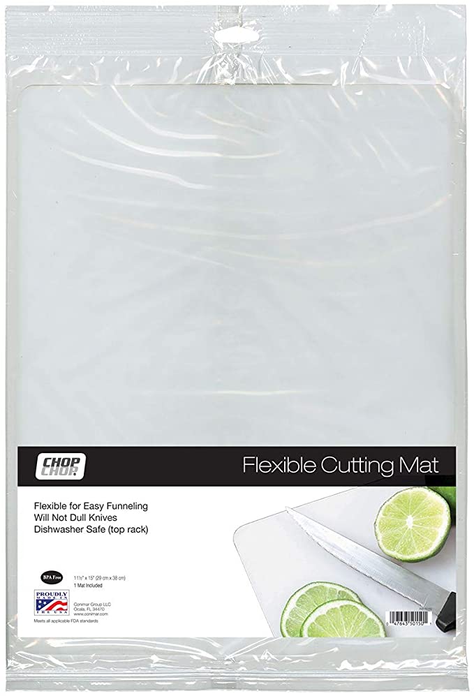Flexible Clear Cutting Board Mat Made in the USA of BPA Free Food Grade Plastic, 11.5” x 15” by Chop Chop