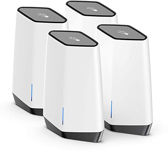 NETGEAR Orbi Pro WiFi 6 Tri-Band Mesh System (SXK80B4) | Router with 3 Satellite Extenders for Business or Home | Coverage up to 12,000 sq. ft. and 60  Devices | AX6000 802.11 AX (up to 6Gbps)