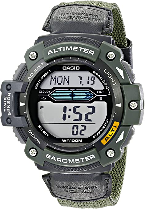 Casio Men's SGW300HB-3AVCF Multi-Function Sport Watch with Green Nylon Band