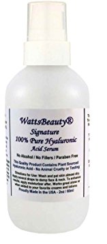 Watts Beauty Signature 100% Pure Hyaluronic Acid Wrinkle Serum - Best Hyaluronic Acid for Face - No Parabens - Perfect Plumping Moisturizer for Wrinkles, Fine Lines, Dry, Aging Skin 2oz