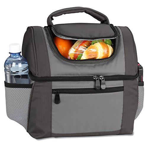 Large Dual Compartment Insulated Lunch Bag / Lunchbox / Cooler by Sacko For Adults Men Women. Great for Work, Camping, Picnics, The Beach, etc.