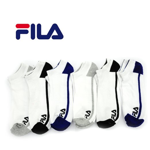 Fila Mens 6-Pack Sport No Show Socks