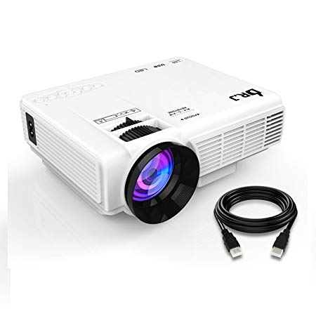 DR.J (2018 Upgraded) 4Inch Mini Projector with 170" Display - 40,000 Hour LED Full HD Video Projector 1080P Supported, Works with Amazon Fire TV Stick, HDMI,VGA,USB,AV,SD for Home Theater