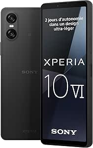 SONY Xperia 10 VI Noir - 6.1 Pouces 21:9 Wide OLED - Trois Longueurs Focales - Prise Jack 3.5 mm - Android 14 - Débloqué - 128GO - 8GO RAM - Extension Garantie 12 Mois Offerte [Exclusivité Amazon]