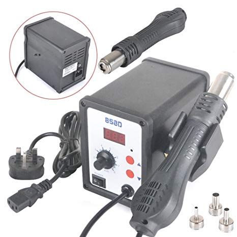New Rayinblue 858D SMD Led Digital Display Soldering Iron Desoldering Station Heating Hot Air Rework Gun With 3 Nozzles