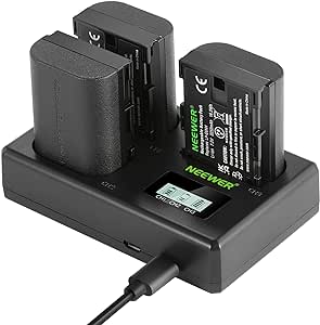 NEEWER LP-E6NH Lot de 3 Batteries de Rechange et Chargeur USB 2250 mAh pour LP-E6NH et Chargeur USB Triple Fente Compatible avec Canon EOS R7 R5 R6 R6 II R, 5DIV, 6DII, 7DII, 80D, 90D