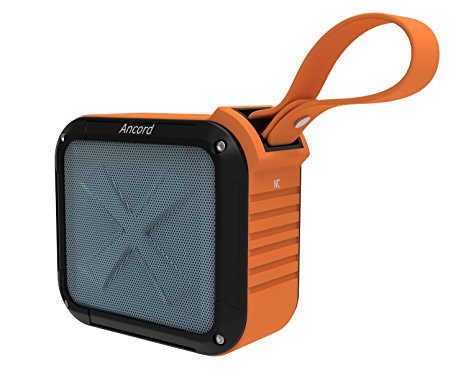 Ancord Portable Outdoor Bluetooth Speaker with FM Radio - Waterproof & Rechargeable(Orange)